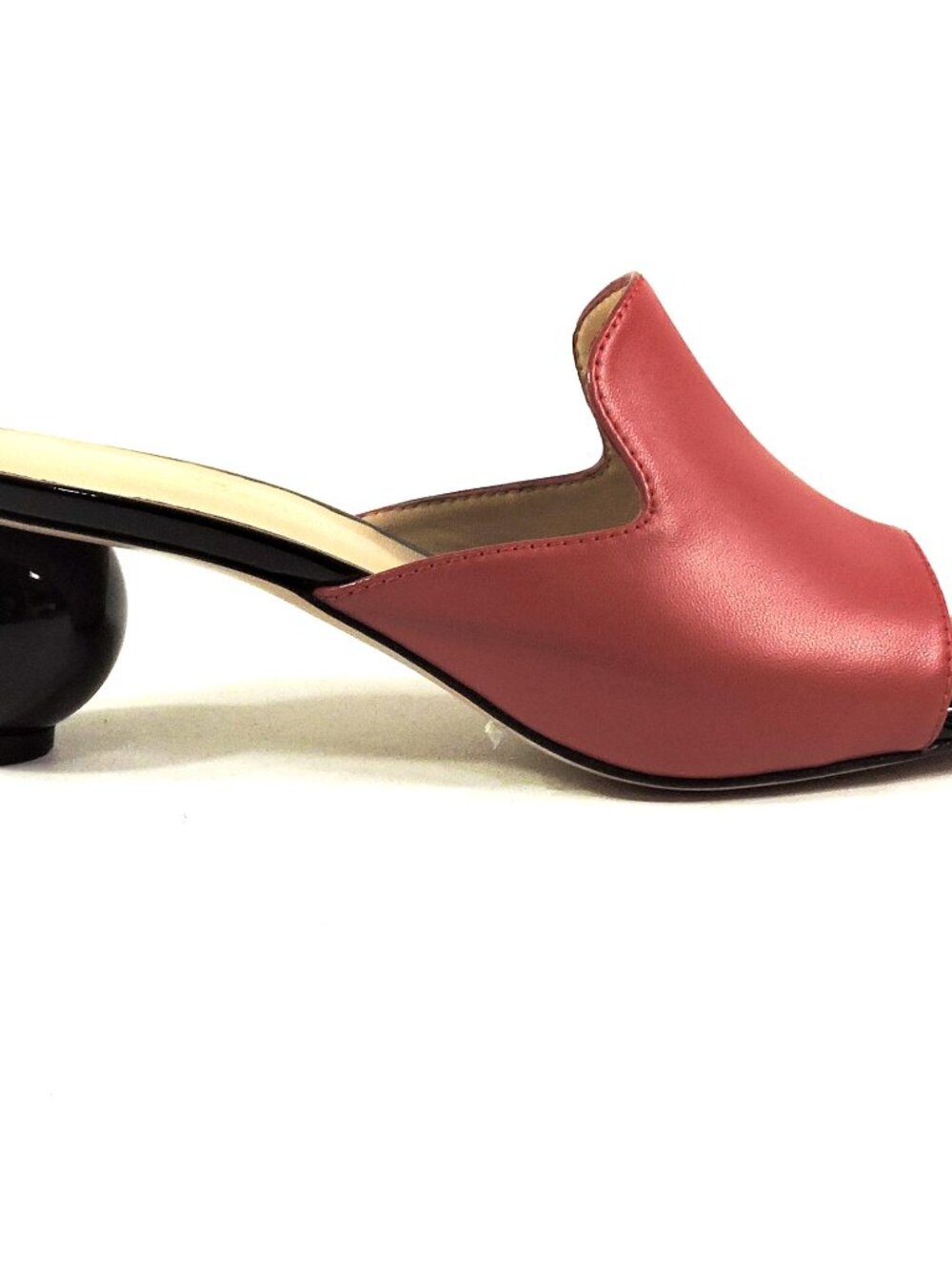 PAOLA FABIANI 🇮🇹 WOMEN'S RED SOFT LEATHER COMFORT SUMMER FASHION MULE